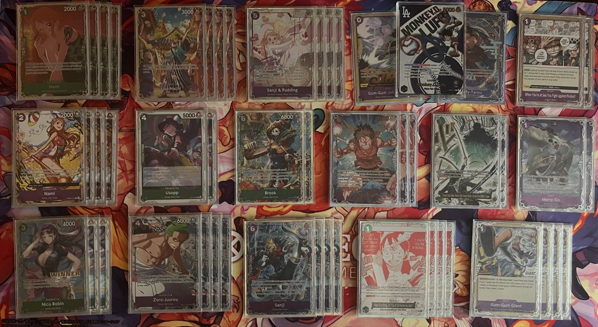 wokeuplazy's tweet photo. Didn't know what to play for locals, so I dusted off an old favorite in GP Luffy🫶

R1 - B Luffy, go second 🎲
R2 - B Yamato, go second 🎲
R3 - G Mihawk, go second 🎲
R4 - P Kaido, go first 🎲

Dice gods said you got it, who am I to decline? 

#ONEPIECE #OPTCG https://t.co/GWyfLp5Zdb