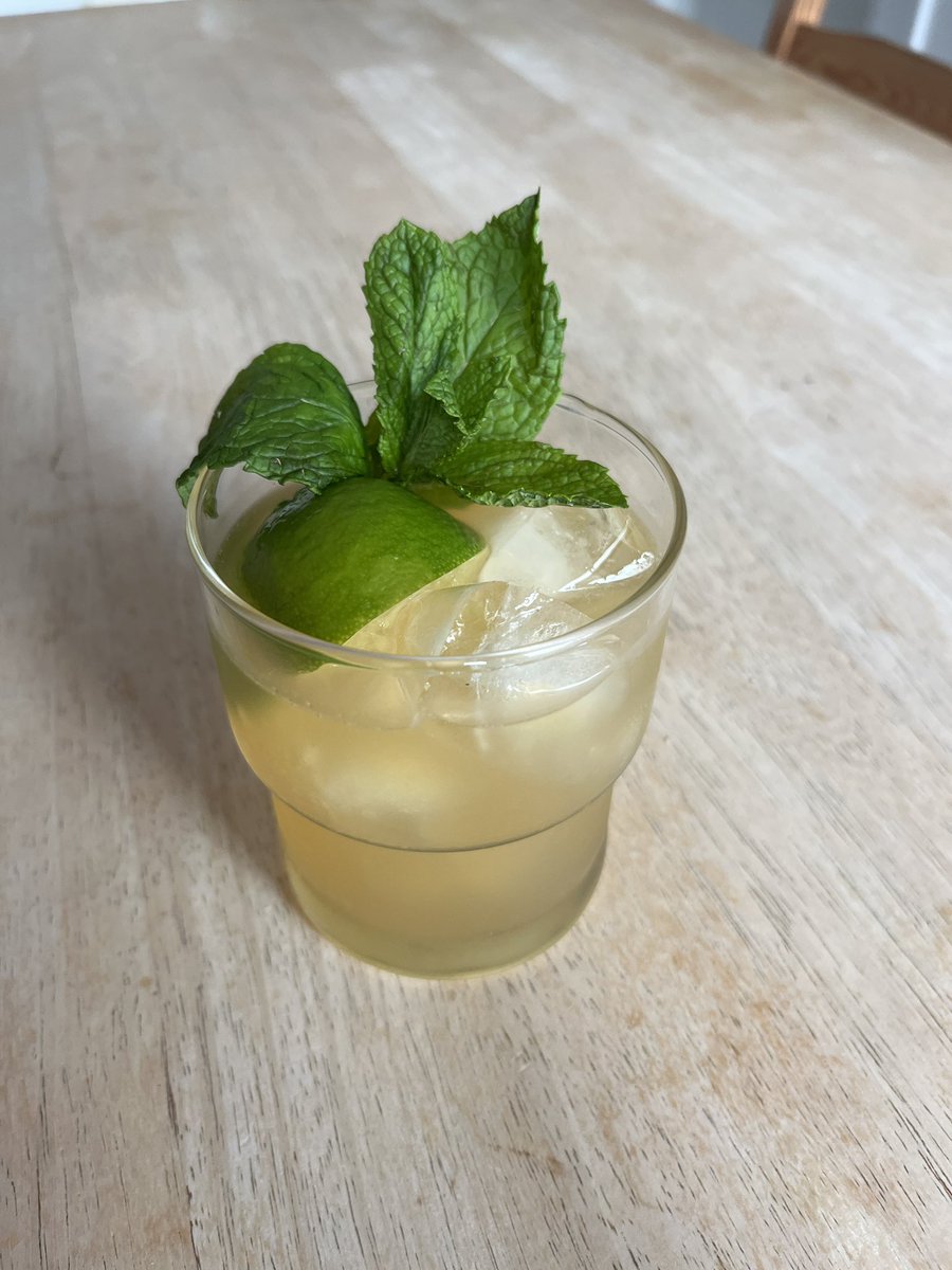 tobinkaestner's tweet photo. First time making a #SmugglersCove style Mai Tai!
2 oz Denizen Merchants Reserve 8 year
1/2 oz Ferrand Dry Curaçao
1/4 oz Master of Mixes Orgeat*
1/4 oz Rose’s Simple Syrup*
3/4 oz lime juice

Spent lime shell and mint for garnish
* working on better syrup ingredients https://t.co/kUTxRK5zEP