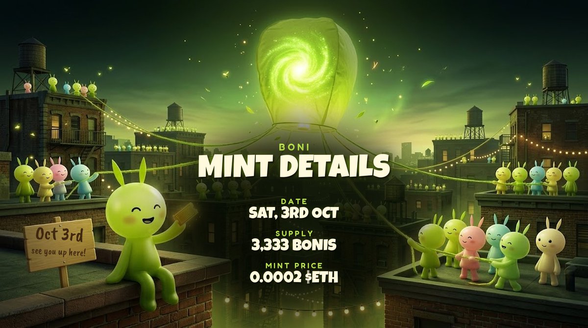 bonihood's tweet photo. Bonis arrive on @opensea in 2 Days

Date: Sat, 3rd Oct 
Mint Price: 0.0002 ETH (0.5$)

Like RT and Drop EVM for GTD https://t.co/YgLrCerqyo