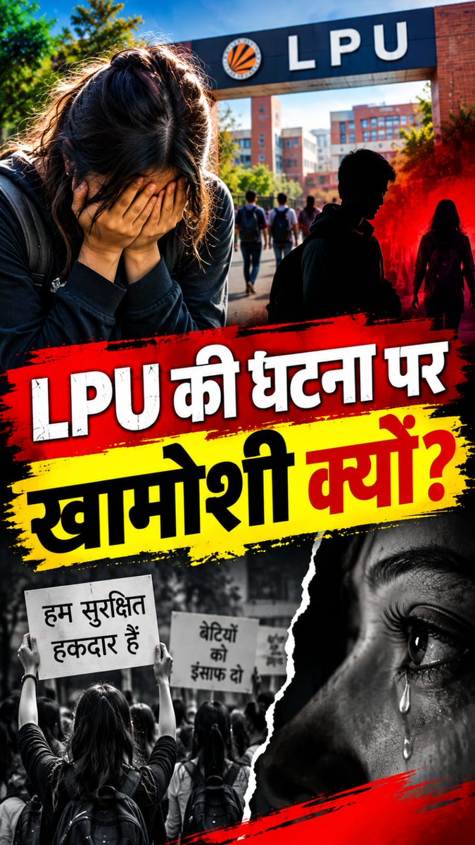 kissaframe98's tweet photo. LPU Incident: बेटियों की सुरक्षा पर सवाल! आखिर कब तक चुप रहेगा समाज? 

Watch the full video on YouTube - 
https://t.co/xAAavs8RD3

#LPU #Students #womensafety #university https://t.co/yxwQ215dla