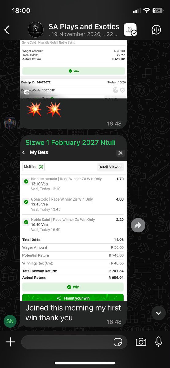 AashishRamnunan's tweet photo. 𝐔𝐍𝐒𝐓𝐎𝐏𝐏𝐀𝐁𝐋𝐄 💣

100% strike rate at Vaal. 100% strike rate for me this week.

Let the team talk for me in my screenshots. 100s of thousands taken today ☑️

10 days of wins in a row. We are in fact changing lives. Members that have joined have gotten their first 2 massive wins today. 

https://t.co/CAXSv8zX8J 

WhatsApp: 078 430 5316