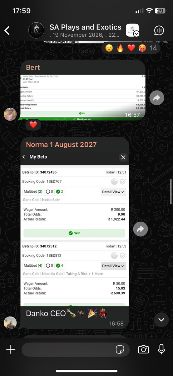 AashishRamnunan's tweet photo. 𝐔𝐍𝐒𝐓𝐎𝐏𝐏𝐀𝐁𝐋𝐄 💣

100% strike rate at Vaal. 100% strike rate for me this week.

Let the team talk for me in my screenshots. 100s of thousands taken today ☑️

10 days of wins in a row. We are in fact changing lives. Members that have joined have gotten their first 2 massive wins today. 

https://t.co/CAXSv8zX8J 

WhatsApp: 078 430 5316