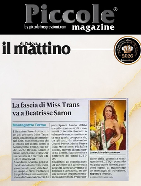 PiccoleMag's tweet photo. La fascia di Miss Trans Italia Sudamerica International 2026 va a Beatrisse Saron
Leggi l'articolo: https://t.co/4nteacwmg0
#BeatrisseSaron #MissTransItaliaInternational2026 #MissTransItalia #Eleganza #Bellezza #Evento #PiccoleMagazine #CanaleItalia71 https://t.co/el2Rbxqo9v