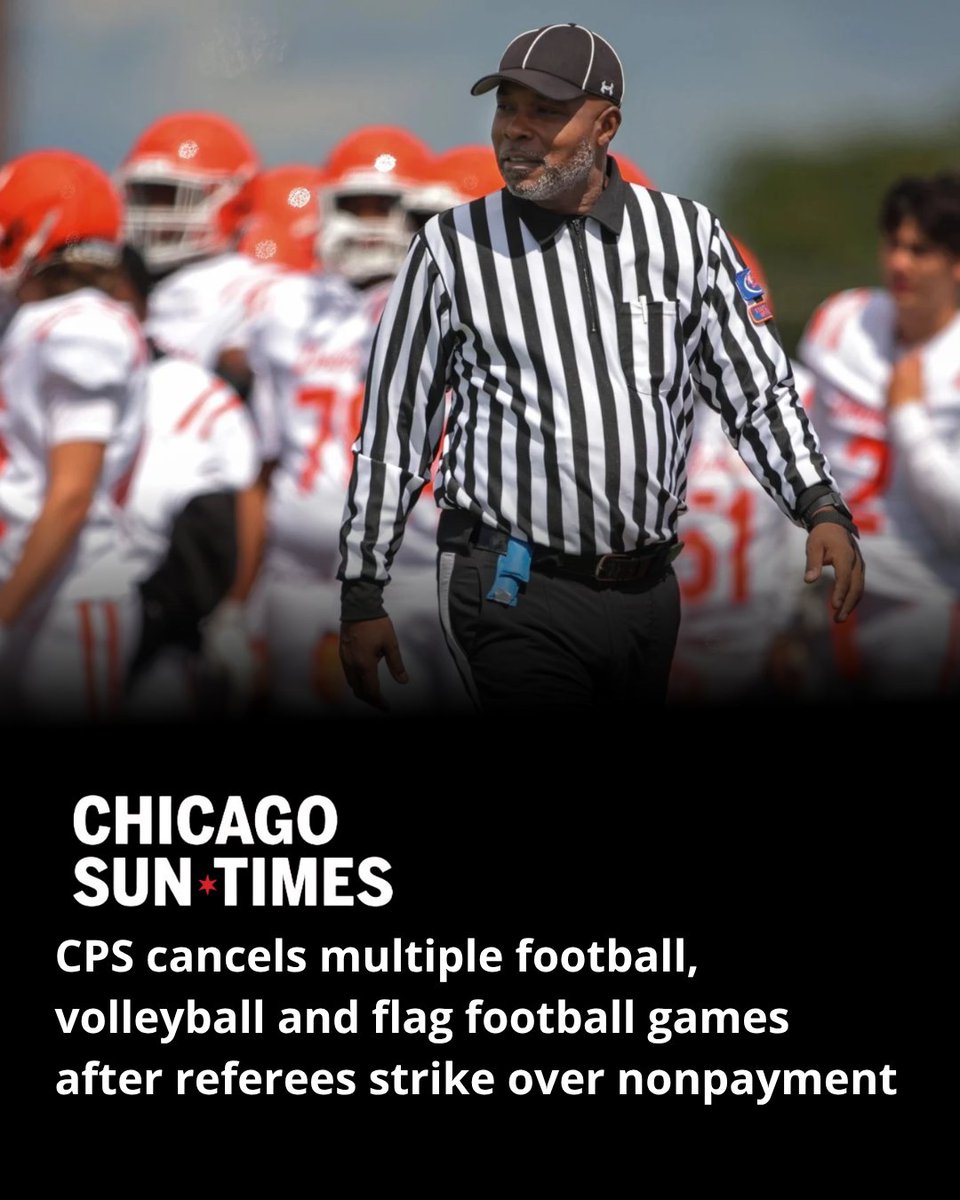 CTULocal1's tweet photo. CTU stands in solidarity with the more than 250 referees who are striking over weeks of missing pay.

Last school year, we had to fight for hundreds of thousands of dollars in unpaid athletic director stipends. Now referees are facing the same unacceptable problem.

Athletic directors. Coaches. Referees. Too many of the people who make school sports possible are being forced to chase down pay they are already owed.

This should not be a fight every single sports season. Pay people on time, respect their work, and let our students play.

Read more: https://t.co/yiqPRkSG3o