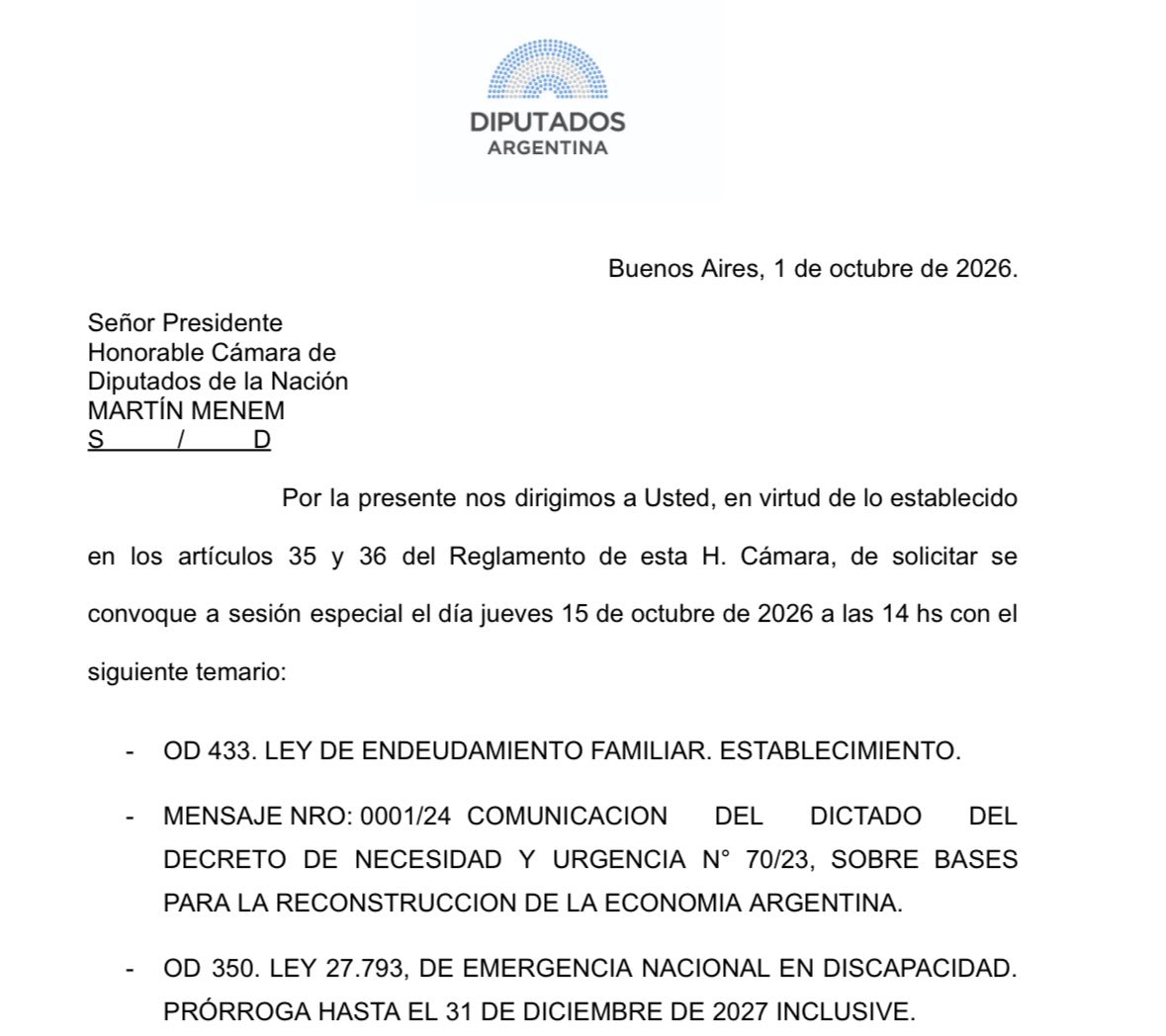 ItaiHagman's tweet photo. Ya tenemos fecha para restablecer la Ley de Tierras y derogar el DNU 70/2023, para prorrogar la emergencia en discapacidad y darle un alivio a los millones de familias endeudadas. 

El jueves 15 de octubre todos a defender la patria en todo el país. https://t.co/mtpFE6aSeT