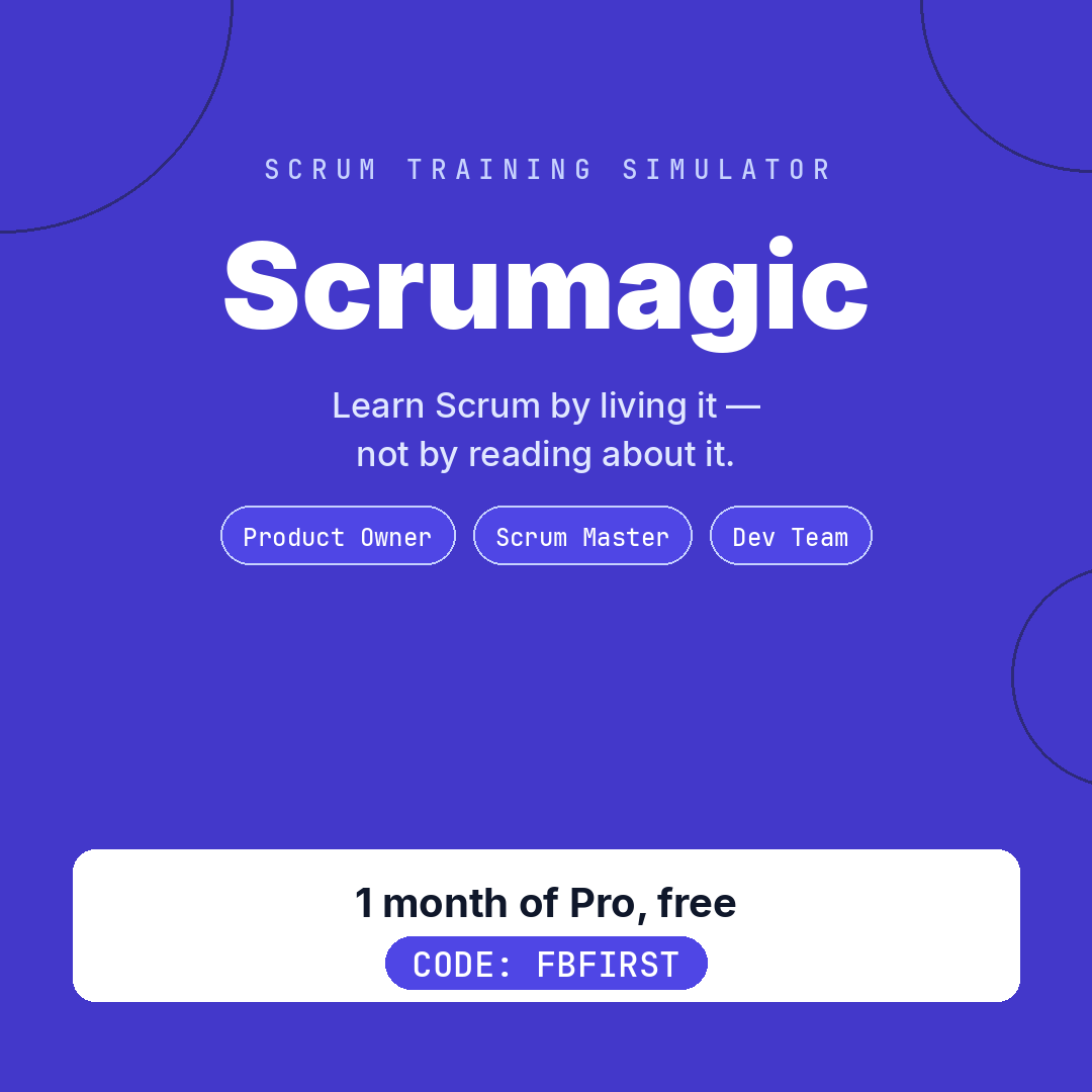 BePMPro1's tweet photo. Practice real Scrum ceremonies solo — AI plays the other 5 roles. Pick PO, Scrum Master, or Dev Team and run a full sprint, planning to retro.

🎁 Code XFIRST = 1 month of Pro free.
👉 https://t.co/xqNhaE5o3p
#Scrum #Agile #ProductOwner https://t.co/RdEKOzN1wg