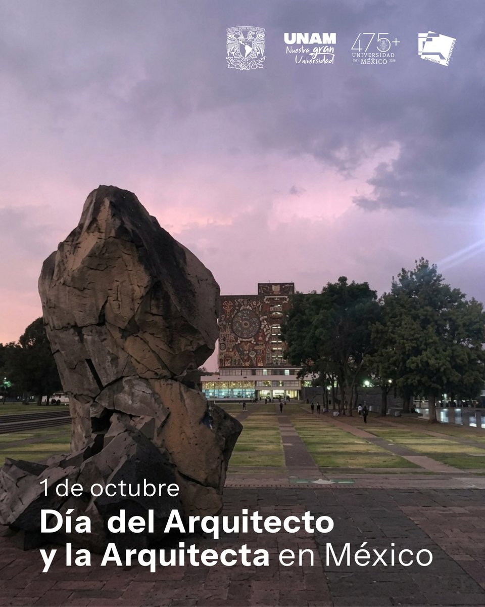 faunam_mx's tweet photo. #EfeméridesFA Hoy, 1 de octubre, en México conmemoramos el Día de la Arquitecta y el Arquitecto.

Esta fecha se celebra desde 2004 para reconocer la labor de quienes, desde la enseñanza y la práctica de la arquitectura, contribuyen a la construcción de nuestros espacios. #FA https://t.co/6MHP6fnOpa