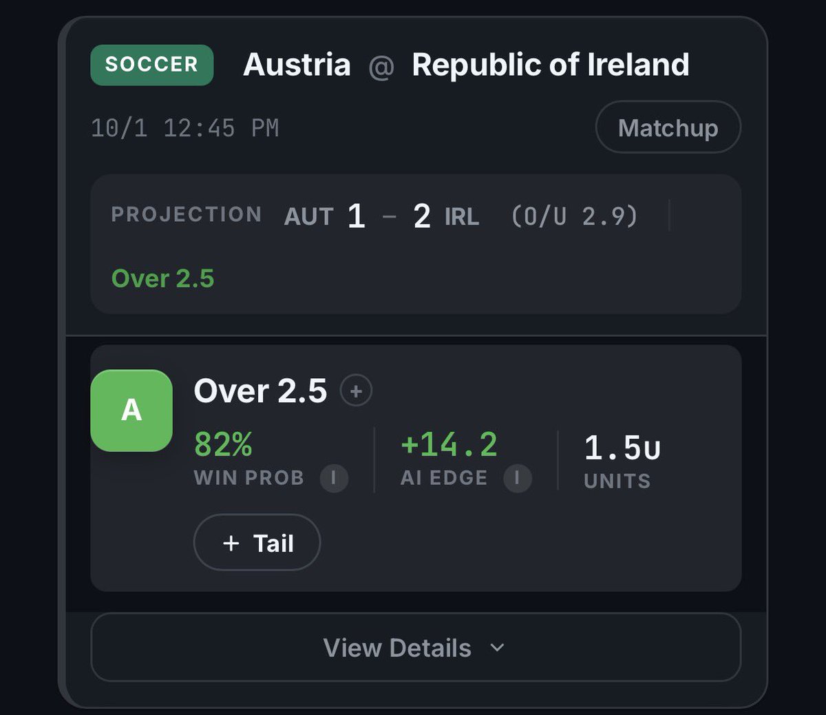 PmillAi's tweet photo. 🧛 Day Walker 🦇 ☀️ ⚽️ 

Rep. Of Ireland TT o1.5 https://t.co/IJP2IjaVRc