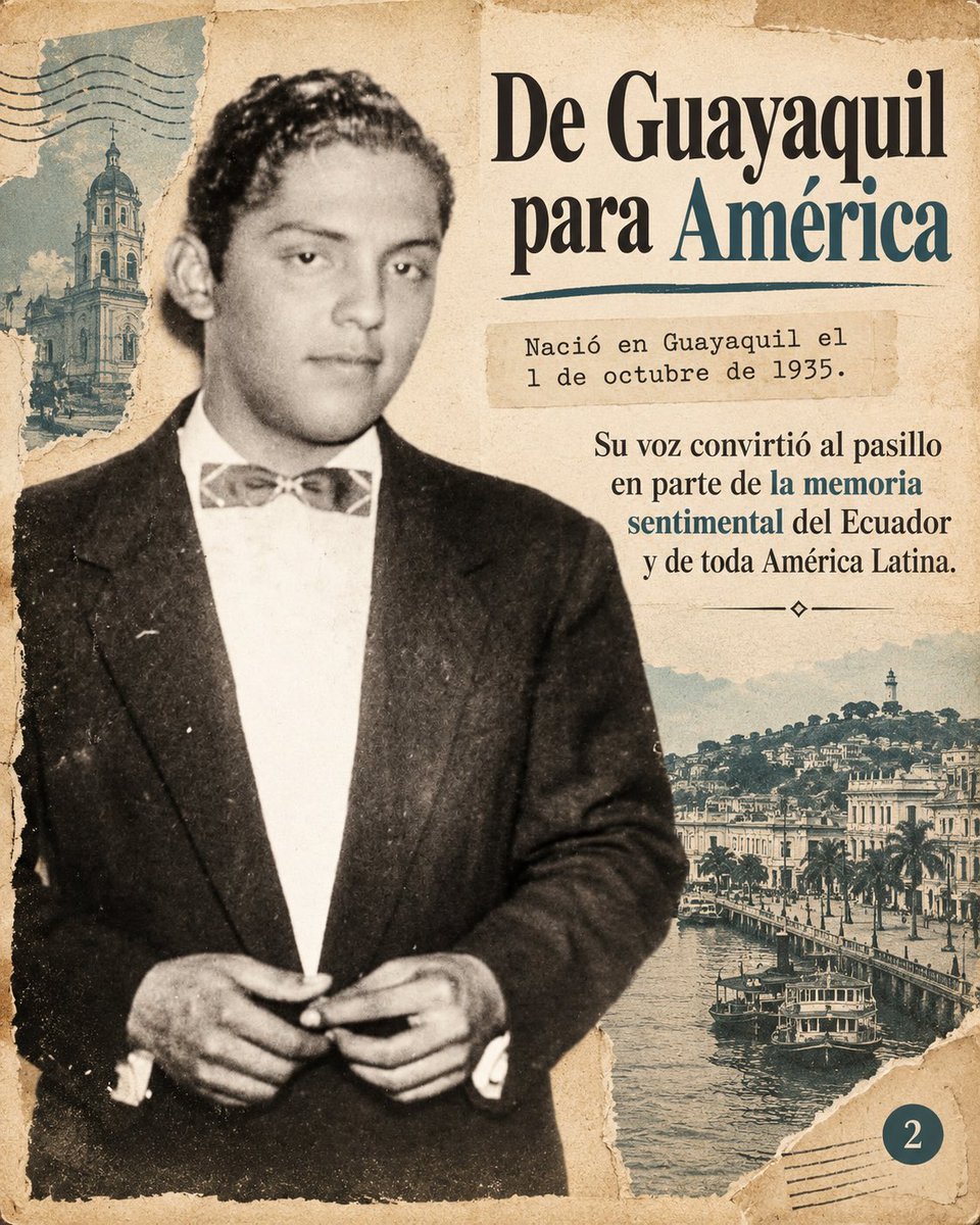 EmbajadaEcuCOL's tweet photo. Hoy recordamos a Julio Jaramillo, el Ruiseñor de América, a 91 años de su nacimiento.

Su historia también quedó ligada a Colombia, donde su música conquistó generaciones y Medellín fue parte de su camino artístico.
#JulioJaramillo #ElRuiseñorDeAmerica https://t.co/XkIB4V9uwu