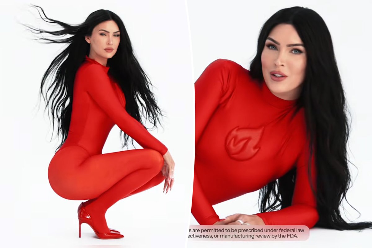 californiapost's tweet photo. Megan Fox slips into skintight catsuit in spicy ad for erectile dysfunction drug: 'I was born for this' https://t.co/JN26DXhAlY https://t.co/jSDUgVUFnH
