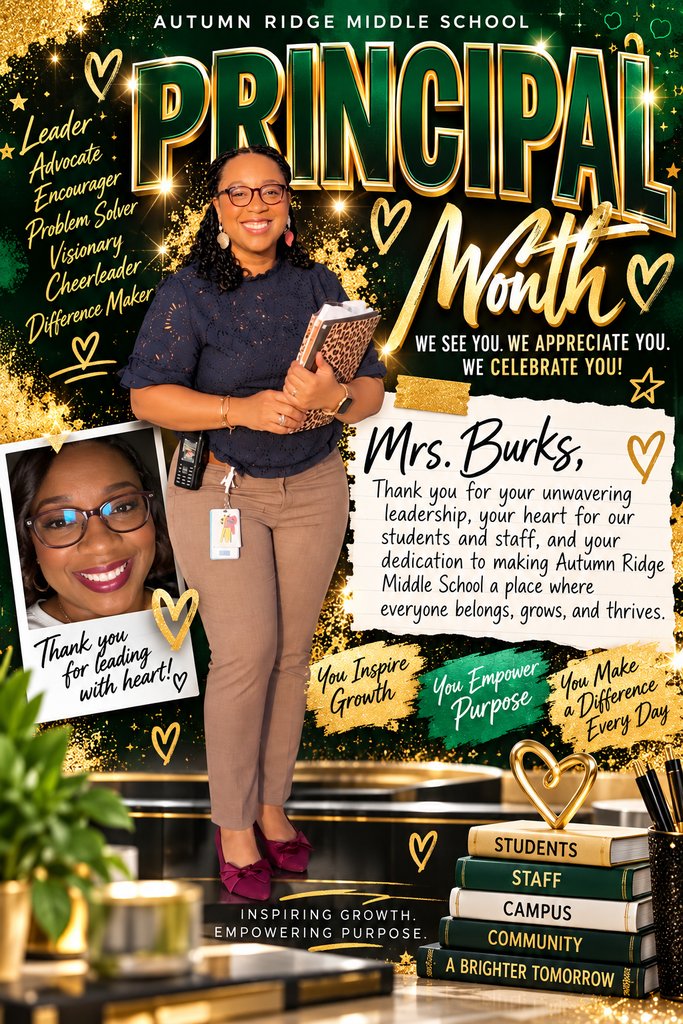 HumbleISD_ARMS's tweet photo. Happy National Principals Month, Mrs. Burks!  We are lucky to have you leading our Gator family. Thank you for your dedication, encouragement, and commitment to our students and staff! 🐊💚 @Humbleisd https://t.co/0goKCWi8yN