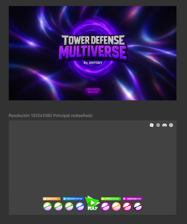 Dragoncraft507's tweet photo. Retomando mi proyecto TDM (Tower Defense Multiverse) 🌌
___
#robloxart #robloxdev #roblox #ui https://t.co/eDSJcdqhaa