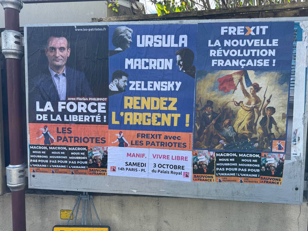 patriotes_93's tweet photo. Affichage des militants Patriotes à #Montfermeil, à #Coubron, à #Vaujours et à #LivryGargan en Seine Saint Denis, pour prévenir de la Manif.

😊Vivre !
⛓️‍💥Vivre Libre !
🕊️Vivre en Paix !

📆 Samedi 5 octobre 2026
🕑 RDV à 14 h
📍Place Colette à Paris

Vive la France Libre 🇫🇷 https://t.co/WBD21qd5Zc