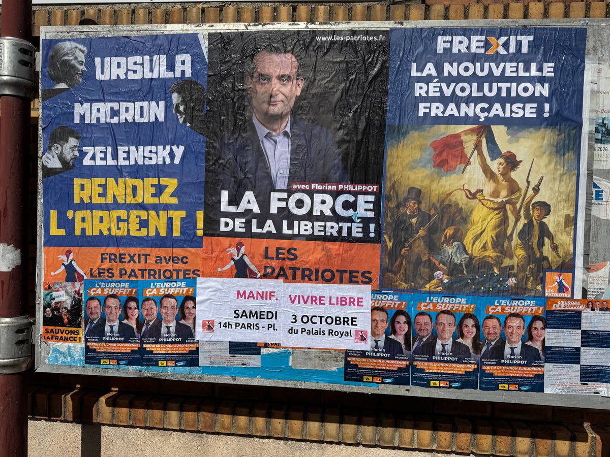 patriotes_93's tweet photo. Affichage des militants Patriotes à #Montfermeil, à #Coubron, à #Vaujours et à #LivryGargan en Seine Saint Denis, pour prévenir de la Manif.

😊Vivre !
⛓️‍💥Vivre Libre !
🕊️Vivre en Paix !

📆 Samedi 5 octobre 2026
🕑 RDV à 14 h
📍Place Colette à Paris

Vive la France Libre 🇫🇷 https://t.co/WBD21qd5Zc