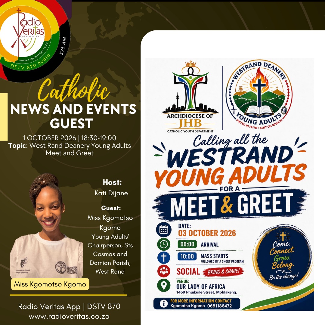 RadioVeritasSA's tweet photo. #RadioVeritasThursdayProgrammes

#CatholicNewsandEvents with Kati Dijane on #RadioVeritasSA #Dstv870 #RadioVeritasApp

📆1 October 2026
⏰18:30 - 19:00

#Catholicism #CatholicInspiration #RadioVeritasCatholicism #RVCatholicCommunity #Catholic https://t.co/jpEy1Wpgu1