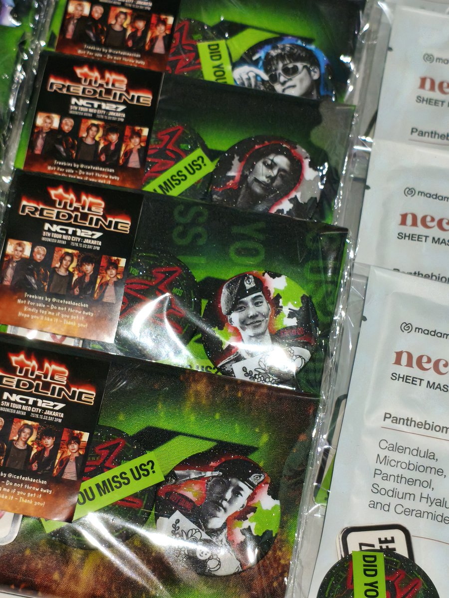 iceteahaechan's tweet photo. FREEBIES NCT 127 NEO CITY : THE REDLINE IN JAKARTA
— By @iceteahaechan

° Slayer Bandana, pin, stiker
° Sheet mask, pin, stiker

📆: October 03, 2026 
📍: Indonesia Arena 
⏰: TBA 

Limited dan akan dibagikan dalam senyap. ☝️

#NCT127_5TH_NEOCITY_THE_REDLINE
#THE_REDLINE_JAKARTA https://t.co/FmRCULSFjO
