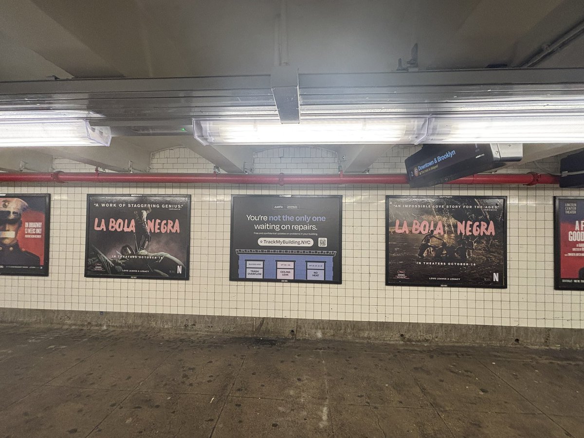 hicrocodrile's tweet photo. LA BOLA NEGRA promotion has already begun in New York. Posters have been spotted in several subway stations. https://t.co/0ybjiAU1c2