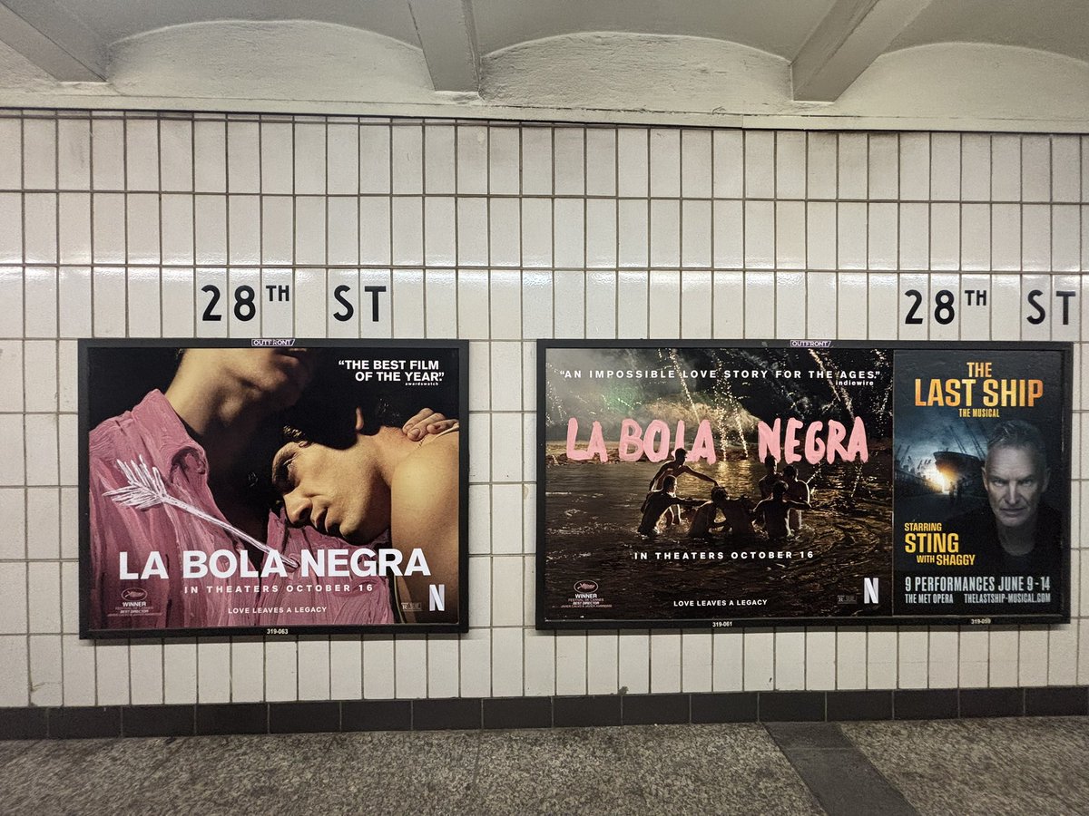 hicrocodrile's tweet photo. LA BOLA NEGRA promotion has already begun in New York. Posters have been spotted in several subway stations. https://t.co/0ybjiAU1c2
