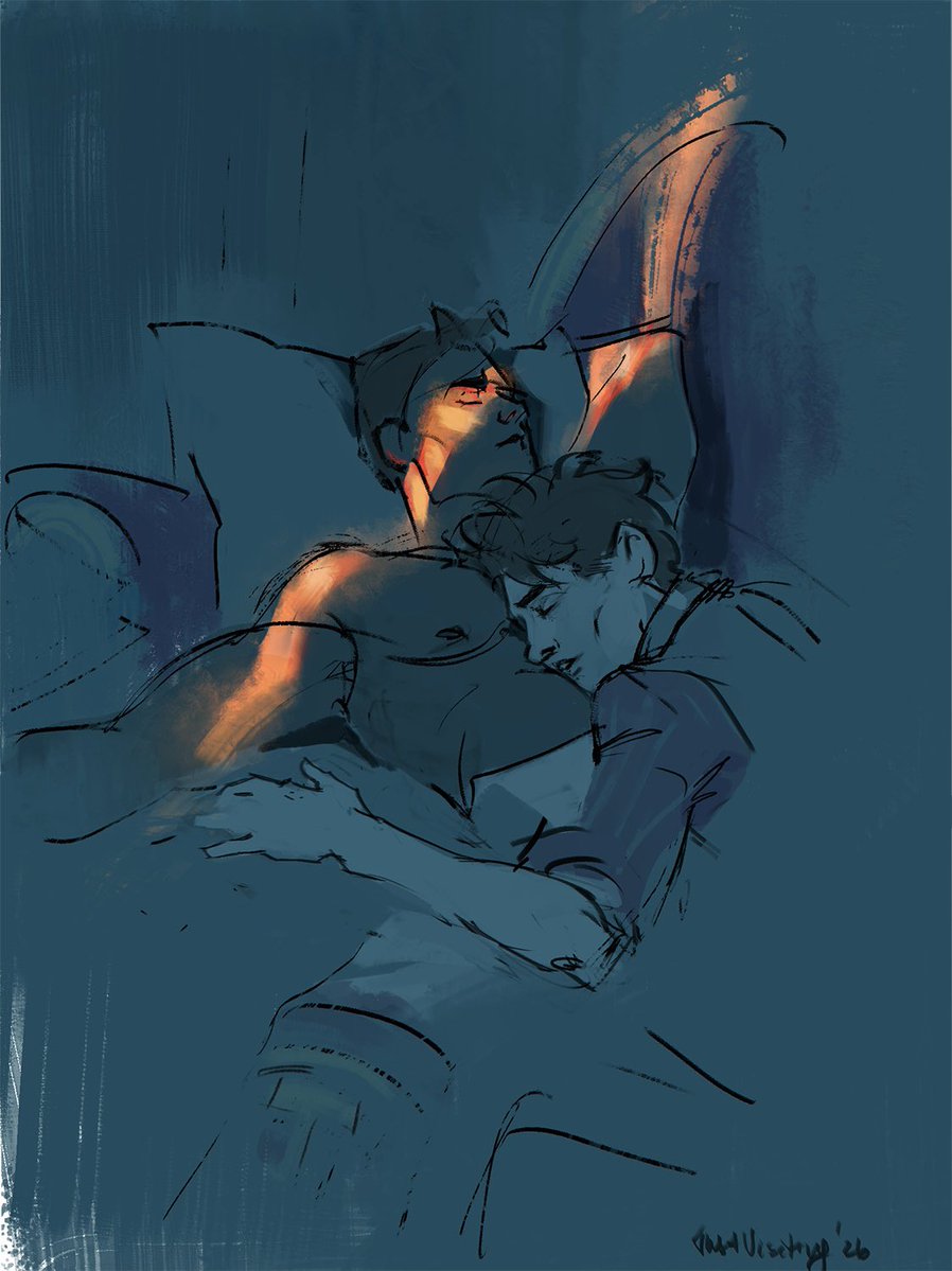 SolelyVisiting's tweet photo. A little nighttime lighting study featuring Jayce and Viktor lab shenanigans #jayvik #sketching https://t.co/GhhPhdFydn