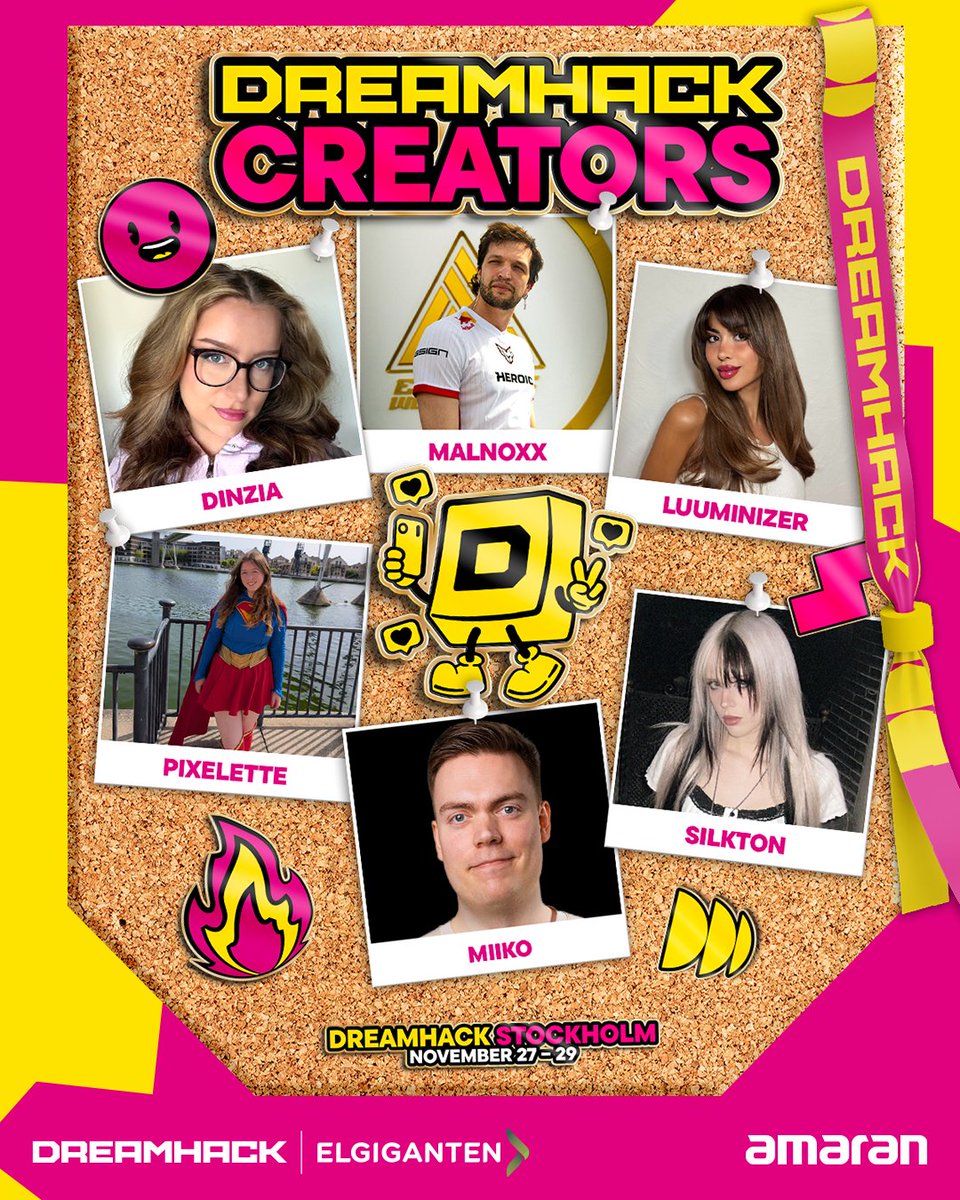 DreamHack's tweet photo. We’re experiencing technical difficulties...
...the creator lineup won’t stop growing 📈

@centanetv, @jessydelua, @snowmarite, @NatiTTV, @dinziatv, @pixelette22, @luuminizer, @silkt0n, @malnoxxtv, @bicmex, @ellaamcl, @MidPeng, Big Yellow, MichelleR, MiiKo, Bodh_i, mirumys, soleastella
