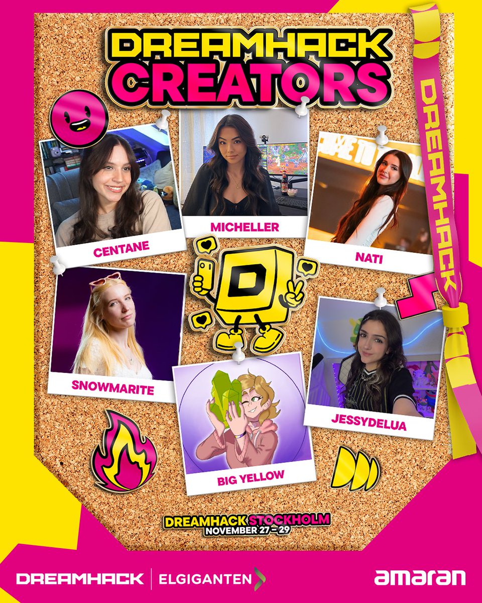 DreamHack's tweet photo. We’re experiencing technical difficulties...
...the creator lineup won’t stop growing 📈

@centanetv, @jessydelua, @snowmarite, @NatiTTV, @dinziatv, @pixelette22, @luuminizer, @silkt0n, @malnoxxtv, @bicmex, @ellaamcl, @MidPeng, Big Yellow, MichelleR, MiiKo, Bodh_i, mirumys, soleastella