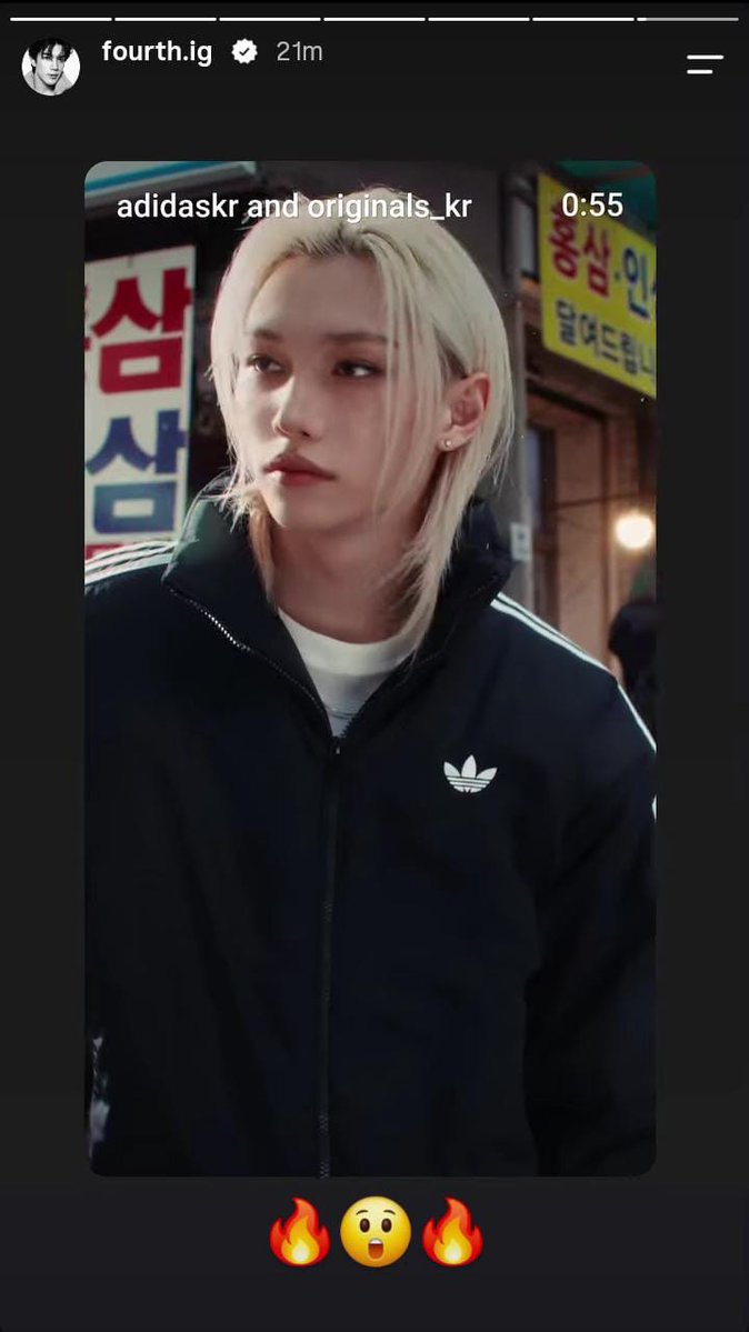 FelixFClatam's tweet photo. 📹 | #DATO • El actor tailandés Fourth Nattawat, dió like y compartió en sus historias de Instagram la nueva campaña de Felix con Adidas ✨

FELIX ADIDAS LIFE IN PROGRESS 
#FELIXxADIDAS
#FELIX #필릭스 #스트레이키즈 https://t.co/xa3EhsK1FP