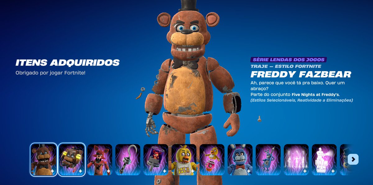 ViniJogaMine's tweet photo. tudo adquirido FNAF no FORTNITE https://t.co/pGNZSOFhNl