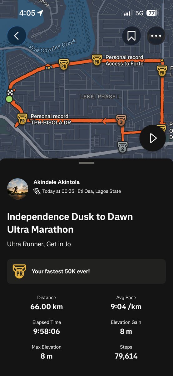 akindele_3a's tweet photo. I just woke up after spending 10 hours running around Lekki Phase 1, so please allow me to reintroduce myself to you all.

This is what you should call me now.

Thank you as you comply.

#ultrarunner #ultramarathon #ultramarathoners #runnerslife #bigrespect https://t.co/6rNAYwFAGj