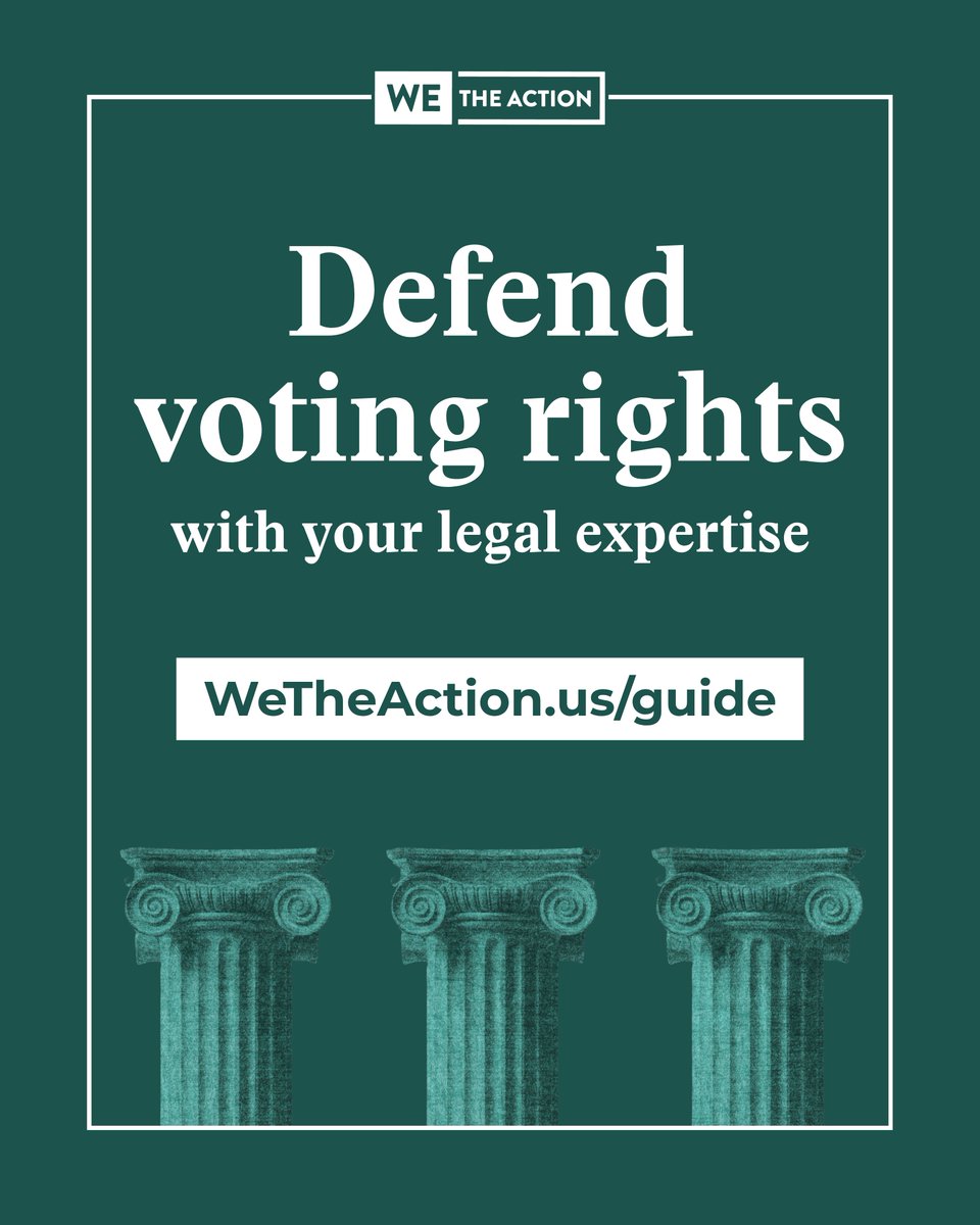 BarackObama's tweet photo. Lawyers are on the front lines of the fight to protect our democracy. Right now, @WeTheAction is recruiting lawyers who are willing to volunteer their time to defend voting rights. Join them: https://t.co/WyNK4mes3W https://t.co/HKJgkNuQvZ