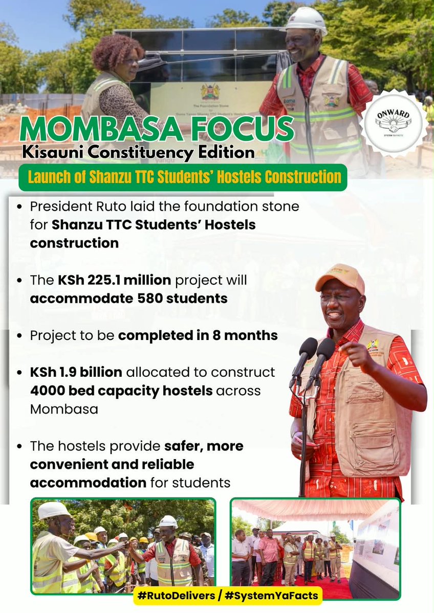 StateAffairsKE's tweet photo. President William Ruto’s administration continues to invest in education infrastructure, creating better learning environments and expanding opportunities for the next generation. Development with purpose, progress with impact.
#MombasaFocus https://t.co/zdrVCijDfA