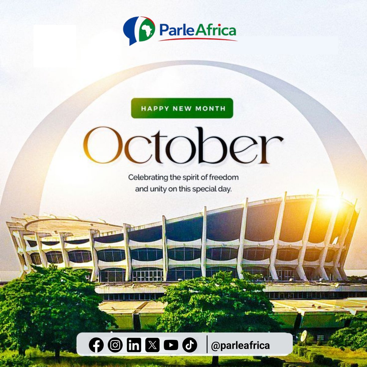 parleafrica's tweet photo. 🇳🇬 Hello, October!

A new month, a new chapter, and a celebration of freedom, unity, and the Nigerian spirit. 💚

Happy New Month &amp; Happy Independence Day, Nigeria! 🇳🇬✨

From all of us at ParleAfrica. 🌍

#HappyNewMonth #IndependenceDay #ParleAfrica https://t.co/CN0B7ZNBgb