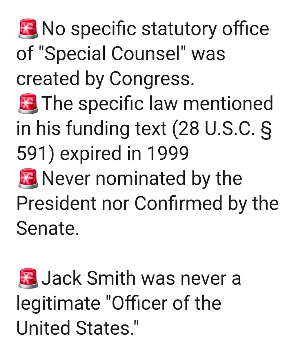 JimDaBink's tweet photo. MORE TROUBLES for
Jack Smith

Senator Marsha Blackburn filed  a federal civil lawsuit against former "Special Counsel" John L. "Jack" Smith the private citizen. https://t.co/mUhJOX56GP