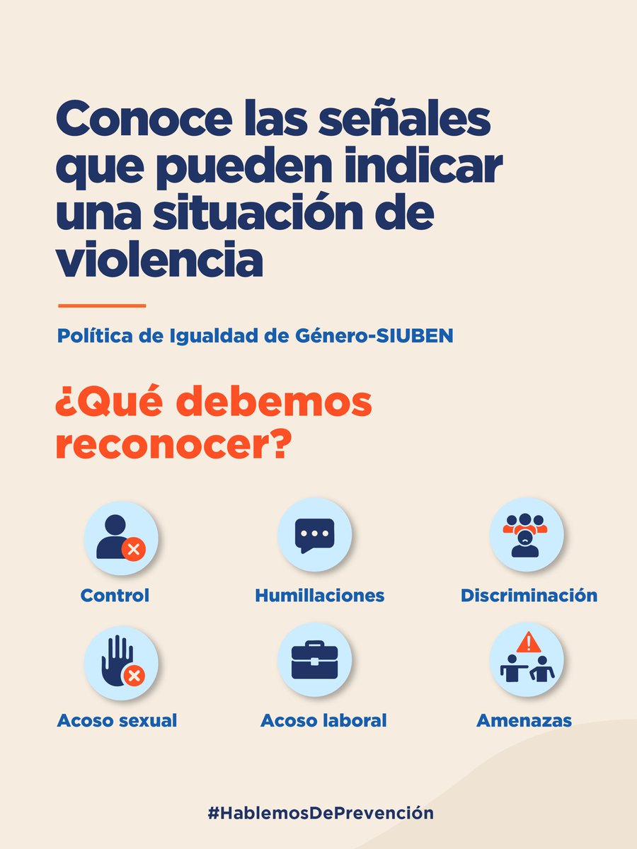 SiubenRD's tweet photo. En SIUBEN nos unimos a la campaña #HablemosDePrevención .

Reafirmamos el compromiso de prevenir, sensibilizar sobre las diferentes formas de violencia, promoviendo una cultura donde todas las personas puedan desarrollarse con dignidad y respeto.

@MMujerRD 

#SIUBENRD https://t.co/Q5CVLlbHVv