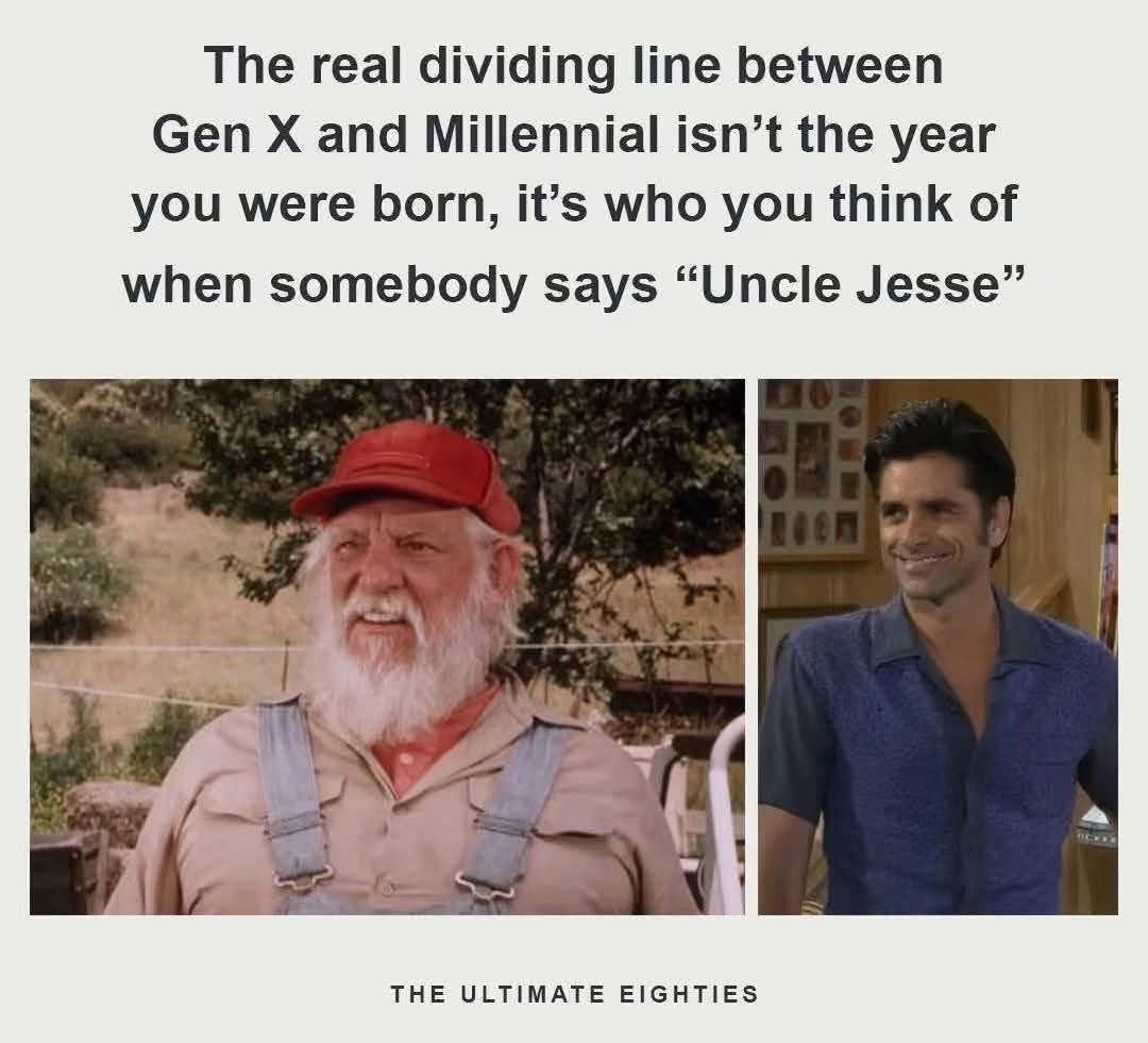 MsChris1221's tweet photo. #TrueStory #GenX #Millennial #humor #UncleJesse #DukesOfHazzard #FullHouse https://t.co/RGESScueZW