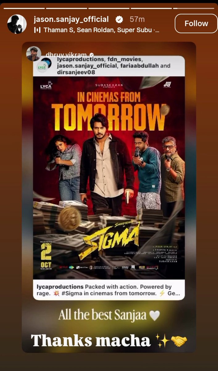 Shiivaa4's tweet photo. Aahhaaaaaa 🤩🤩🔥  Idhu mama, machaan natppaa ❤️❤️❤️❤️😍👌🏻

Ivanga Rendu peroda appa @chiyaan @actorvijay dhan Dhosthunu paatha...

Novvv !! idhunga namba pullainga naaa.... 🫂

#Sigma Inime namba padam...
@official_jsj #Dhruv ❤️❤️👌🏻 https://t.co/ZdCy9ttOpk