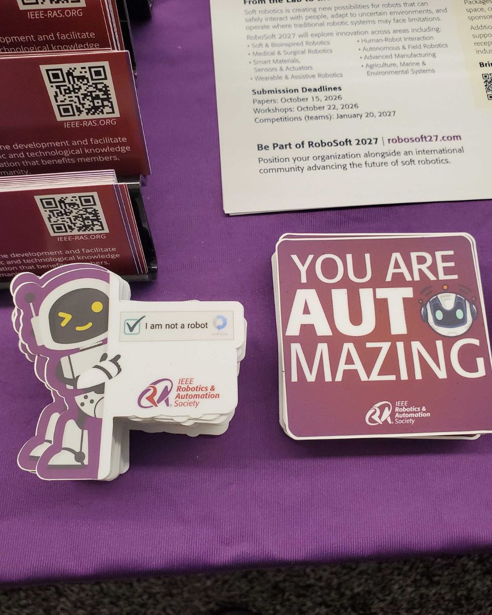 HelloSciCom's tweet photo. Huge thanks to @ieeeras for the opportunity to go to #IROS2026!

Hello SciCom creative, Hebba, got to spend a few days amidst the robots and robot enthusiasts, ogling dextrous hands, talking to roboticists, and learning how to spell "roboticists."

The only downside? She is now terrifyingly equipped to make robot puns. 

She’s already brainstorming snacks for next year’s goodie bags: HapTic-Tacs.

#IEEE #IROS2026 #Robotics #IEEERAS #ScienceCommunication