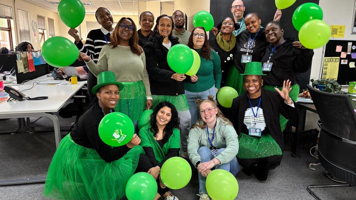 TheSADAG's tweet photo. We’re going green for World Mental Health Month!

Our SADAG team added a little green to the office as one simple way to show support for Mental Health.

You can get involved too. Wear green, decorate your home, workplace or another space, or find your own way to bring ⬇️ https://t.co/s86R3ylyEO