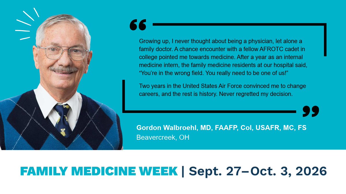 OhioAFP's tweet photo. Life member Gordon Walbroehl, MD, FAAFP, shares the moment he answered the call to family medicine. 🩺☎️ #FamilyMedicineWeek https://t.co/6TJpcU0LuJ
