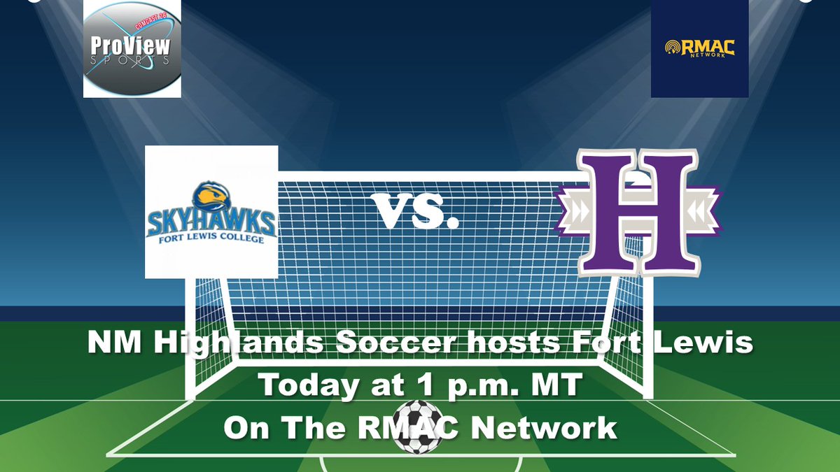 ProViewTV's tweet photo. Women's College Soccer New Mexico Highlands vs. Fort Lewis College Today (Thursday) at 1 p.m. MT with @ScottGaletti on the call on the RMAC Network.
Broadcast link below.
https://t.co/osSEmODtom https://t.co/MukstslDPd