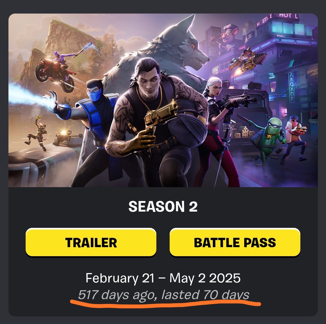 HK_Fortnite's tweet photo. @EpaoNao To give you an idea, I started getting excited about an idea like this back in Fortnite Chapter 6, Season 2, it’s been over a year. It wasn't until June, when the second survey came out, that I decided to create this account 🗿 https://t.co/6PpN62bq8q