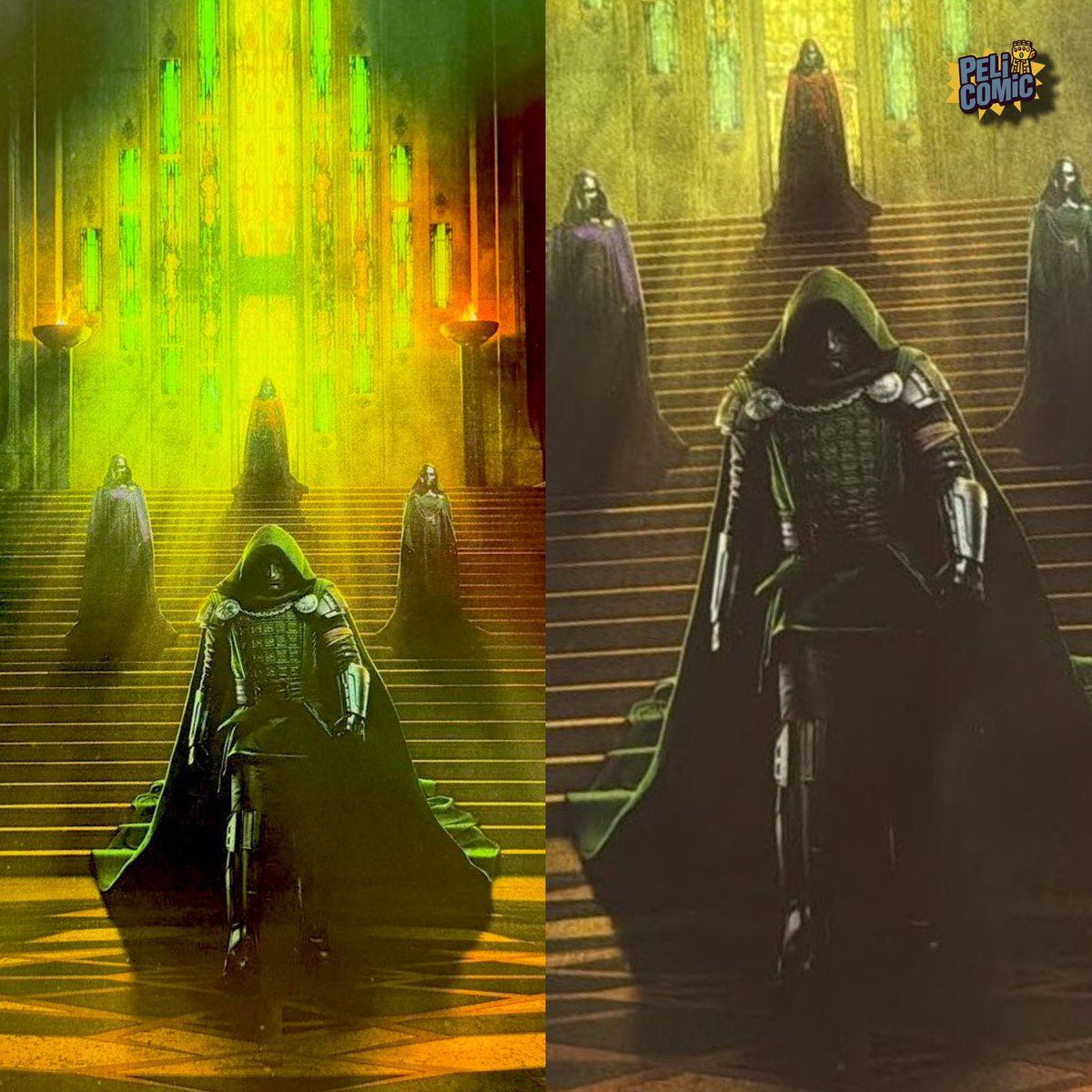 Peli_Comic's tweet photo. Nuevo póster de Avengers Doomsday con las brujas de Latveria detrás de Doom. 🔥💚 https://t.co/JGyTTtELET