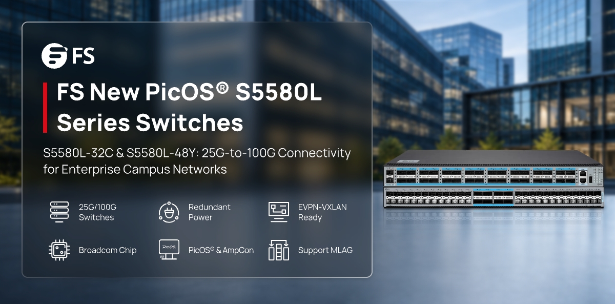 FScom_inc's tweet photo. Introducing the new PicOS® S5580L series switches, offering flexible, high-density 25G-to-100G options for enterprise campus expansion and upgrades.
🔗 S5580L-32C: https://t.co/7oTmmMFlq9
🔗 S5580L-48Y: https://t.co/1k3cay8W8u
#FSSwitch #CampusNetwork #100G #25G #PicOS https://t.co/cjqKbVD5CX