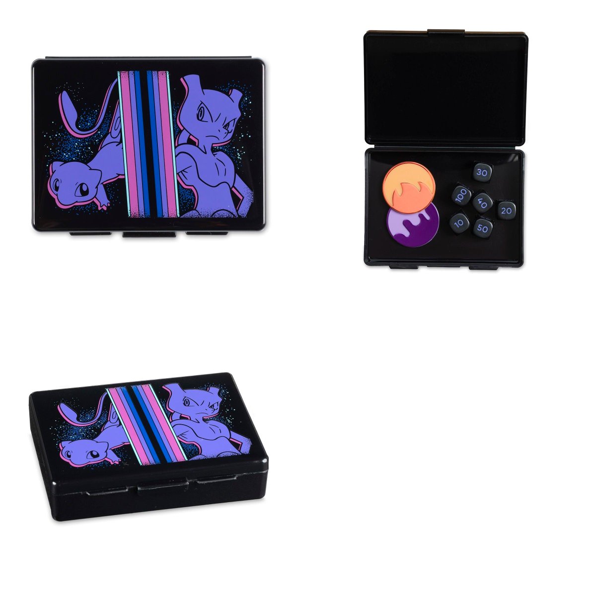 pokecamatomeru's tweet photo. 【ポケモンカード海外】
海外のポケモンセンターで新作サプライ登場

✅Mewtwo & Mew Discovery Card Sleeves
✅Mewtwo & Mew Discovery Double Deck Box
✅Mewtwo & Mew Discovery Playmat
✅Mewtwo & Mew Discovery Damage-Counter Dice & Condition Marker Set
・ミュウツーとミュウのデッキシールド/ダブルデッキケース/プレイマット/ダメカンケース