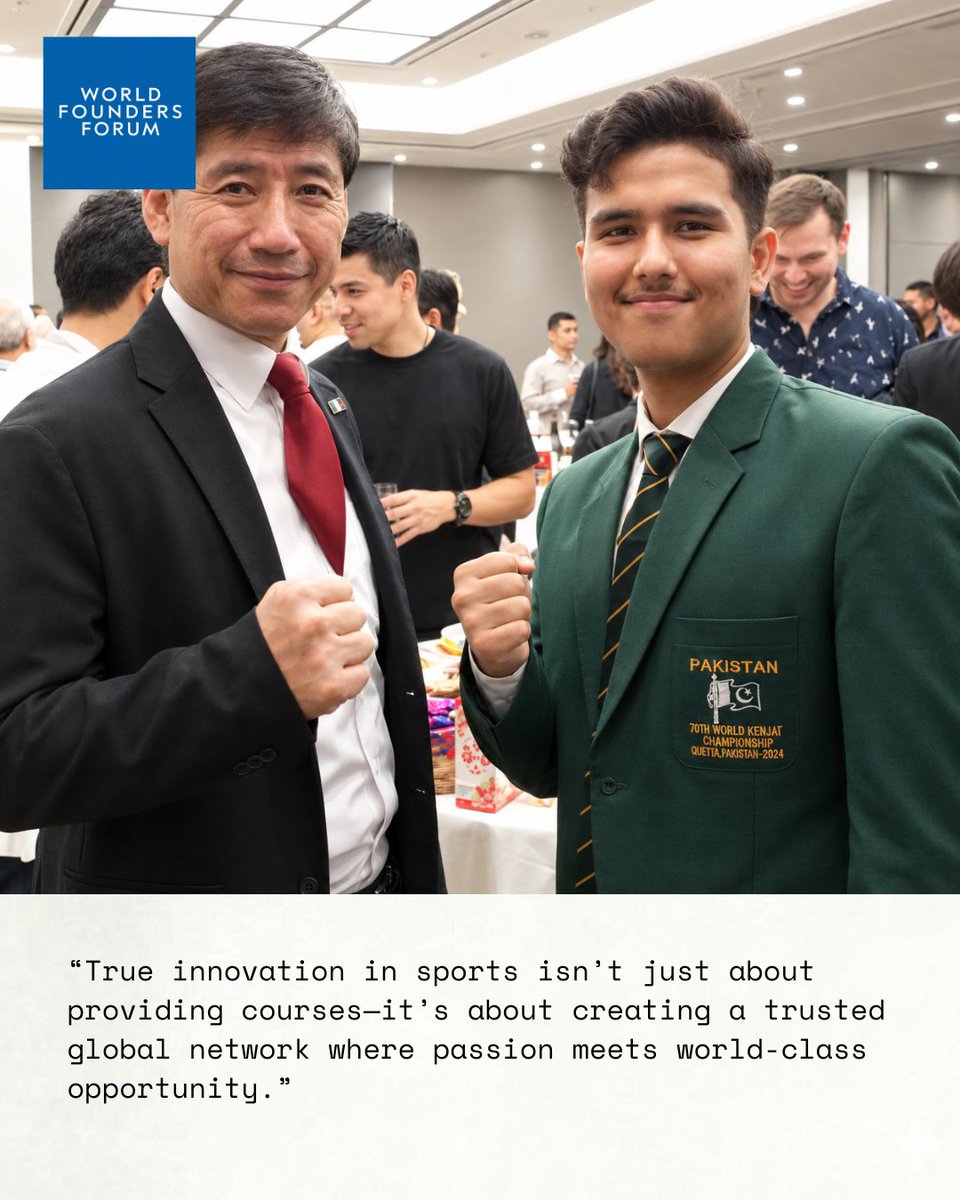 WorldFoundersF's tweet photo. The martial arts industry is worth $2.6 billion — and still completely fragmented.
Ayaan Haider &amp; Meraj Hussain are building the global platform to change that.
One ecosystem. Every athlete, instructor, academy &amp; federation. Connected.
🔗 Follow @WorldFoundersForum https://t.co/Su1CYpa0BU