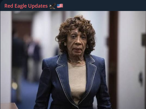 RedEagleUpdates's tweet photo. 🚨BOOM:

Maxine Waters has been officially declared a “disassociated member” of the House after 45 days of absence.

SPEAKER MIKE JOHNSON CAN NOW CALL FOR HER REMOVAL BY SIMPLE MAJORITY VOTE.

“SHE’S OBVIOUSLY INCAPACITATED. THE SEAT STAYS EMPTY UNTIL NOVEMBER.”

Democrats protected her for months. Now even they can't hide from the truth.

(This quote is circulating on social media and linked to Maxine Waters, it would be incredible if this brave quote is true)

Do you support removing her?

YES or NO?
