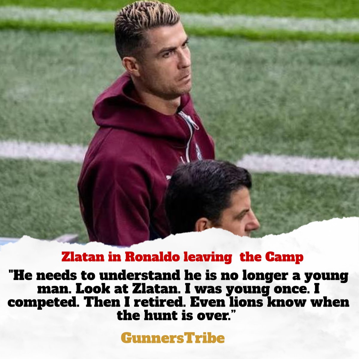 adeotun's tweet photo. I agree with Zlatan, yes i believe  the manager should  have handled it better, at the same time even if you warm up and he didnt put you in, you should  not leave camp because  for that, common you are 41, you cant be the Omega for ever, i understand  that  he still want to play but at that age, he should  know better aand respect the rule of football.

🚨 Zlatan Ibrahimovic Reacts to Reports of Cristiano Ronaldo leaving Portugal National Team Camp:

🗣️“I respect Cristiano. Everything he has done, the mentality to win every competition — Zlatan respects that. The fans, the world, football is going to miss him. That is honest.

But he does not need to ruin the legacy he built with his ego. You leave the stage at the highest level.

Walking out of the Portugal camp without speaking to any of your teammates? That is disrespectful.
He needs to understand he is no longer a young man. Look at Zlatan. I was young once. I competed. Then I retired. Even lions know when the hunt is over.” 

COYG 🔴 ⚪️. 

#arsenal