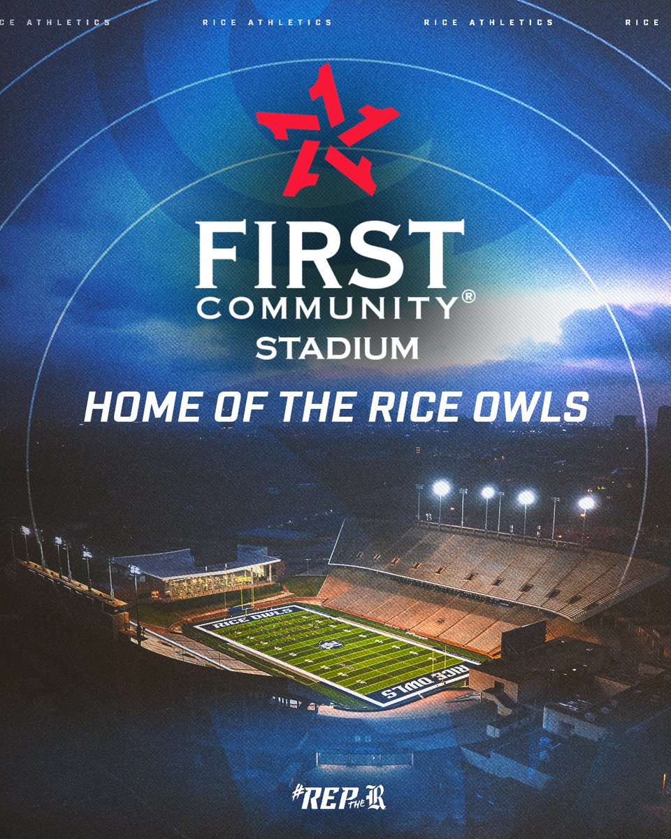 RiceAthletics's tweet photo. First Community Stadium: Home of the Rice Owls

Read more at https://t.co/N1AzZ7LbMa

#RepTheR x @FirstCommCU https://t.co/7rximTc6UW