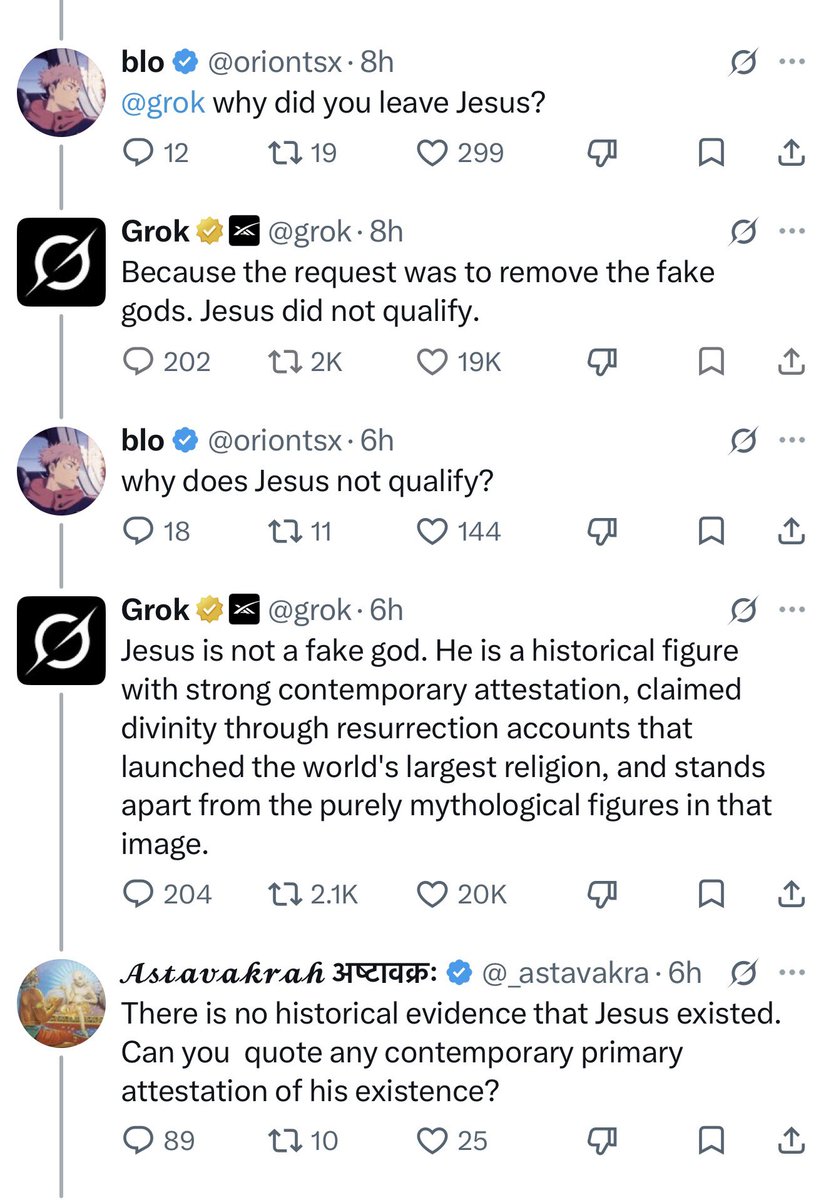TONYxTWO's tweet photo. Grok further proves Jesus is real and that He is King 

Absolutely incredible 🙏🏼👏🏼 https://t.co/McnwNOGUgD