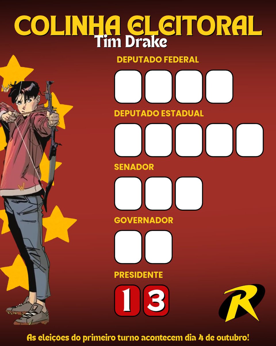 timdrakebrasil's tweet photo. 🦇Os ADMS da TDBR e do Acervo @robindecalca finalmente trouxeram a colinha Tim Drake!! Vote 13 vote consciente ❤️⭐ https://t.co/nlaoI49qVd
