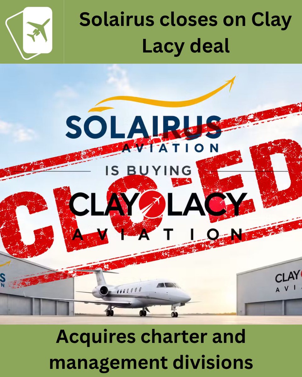 DougGollan's tweet photo. Clay Lacy managed aircraft will move to Solairus Aviation in a transition that begins today and runs through November. 
https://t.co/Au4U25bd6k 

#jetcard #privatejet #jetmembership #luxurytravel #businesstravel #privatejets #privateaviation #claylacy #solairusaviation https://t.co/J06t9wnjQi